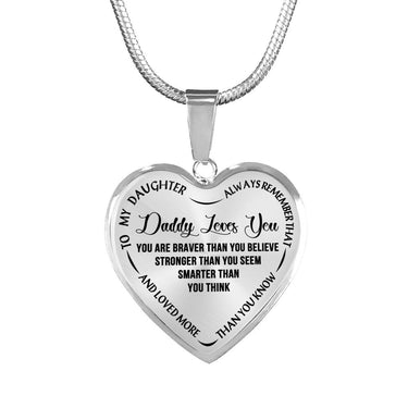 Father and Child Love Heart Pendant Necklace -Birthday gift for Teen girl, Kids